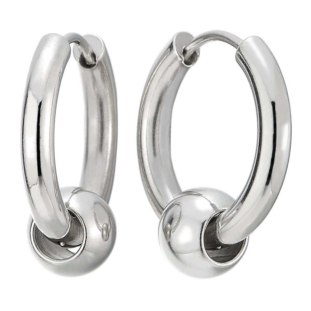 men's stainless steel hoop earrings