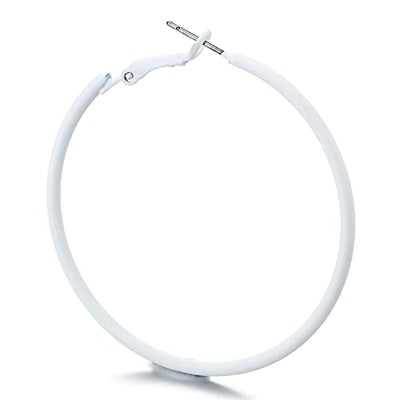 Classic Large Circle Statement Hoop Huggie Hinged Stud Earrings