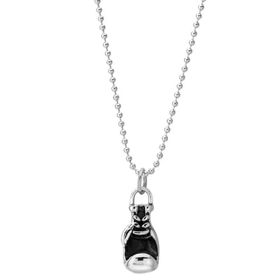 COOLSTEELANDBEYOND Stainless Steel Mens Boxing Glove Pendant Necklace with 24 inches Steel Ball Chain