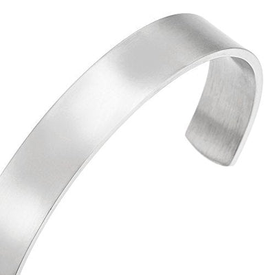 COOLSTEELANDBEYOND Stainless Steel Adjustable Cuff Bangle Bracelet for Men Women Minimalist