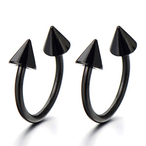 Pair of Arrow Huggie Hinged Earrings Unisex Men Women