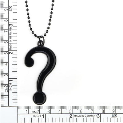COOLSTEELANDBEYOND Question Mark Pendant in Black, Necklace for Men Women, 27 inches Ball Chain