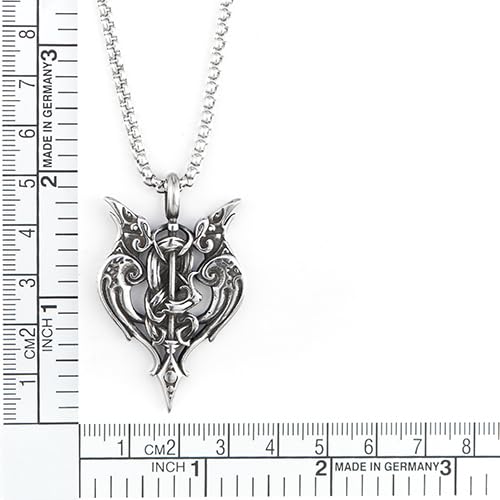 COOLSTEELANDBEYOND Viking Gungnir Raven The Spear Pendant, Men Stainless Steel Vintage Necklace with Wheat Chain