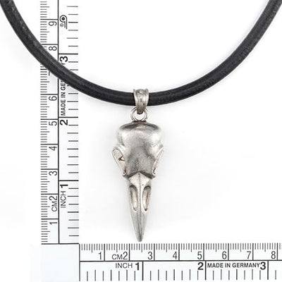 COOLSTEELANDBEYOND Leather Necklace, Eagle Bird Skull Pendant Necklace with Black Leather Cord, for Men and Women