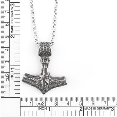 COOLSTEELANDBEYOND Viking Anchor Pendant Vintage Rough Texture, Stainless Steel Mens Necklace, 30 in Wheat Chain