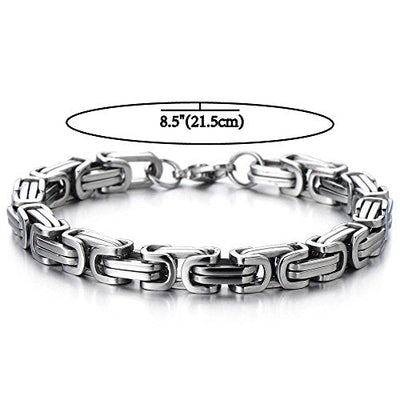 COOLSTEELANDBEYOND Mens Women New Stainless Steel Braided Link Bracelet Polished