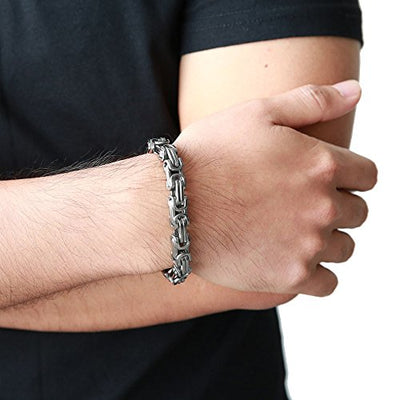 COOLSTEELANDBEYOND Mens Women New Stainless Steel Braided Link Bracelet Polished