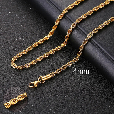 Unisex Gold-Tone Stainless Steel Cuban Link Chain,  Vintage Punk Style Choker Necklace for Men and Women