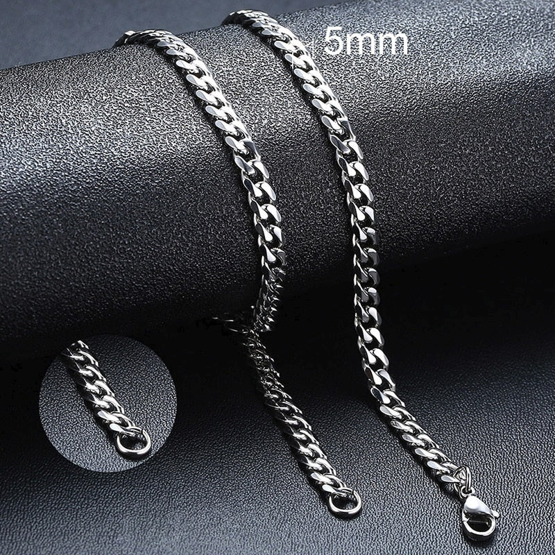 Unisex Gold-Tone Stainless Steel Cuban Link Chain,  Vintage Punk Style Choker Necklace for Men and Women