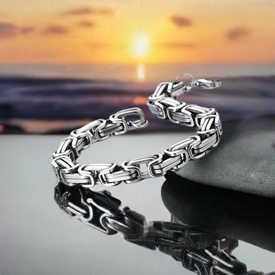 COOLSTEELANDBEYOND Mens Women New Stainless Steel Braided Link Bracelet Polished