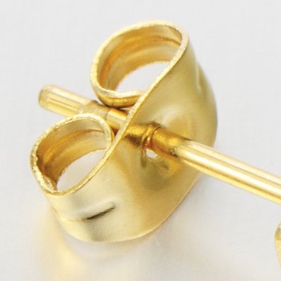 1 Pair 3-7MM White Cubic Zirconia Stud Earrings for Man Women, Gold Color Stainless Steel - coolsteelandbeyond