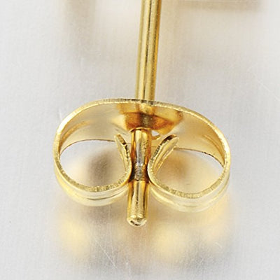 1 Pair 3-7MM White Cubic Zirconia Stud Earrings for Man Women, Gold Color Stainless Steel - coolsteelandbeyond