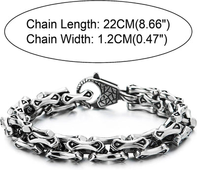 COOLSTEELANDBEYOND Mens Stainless Steel Link Chain Bracelet, Braided Interwoven, Unique Style - COOLSTEELANDBEYOND Jewelry