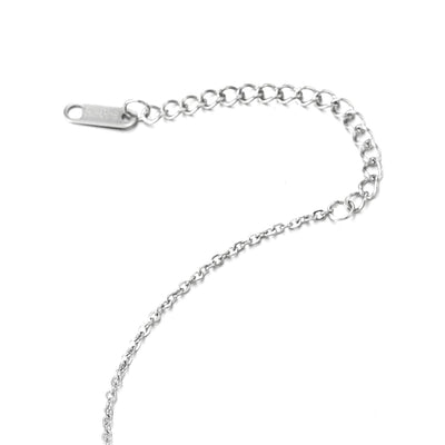 COOLSTEELANDBEYOND Steel Anklet Bracelet with Beads Strings, Dangling Roman Numeral Circle Charm with Mother of Pearl - COOLSTEELANDBEYOND Jewelry