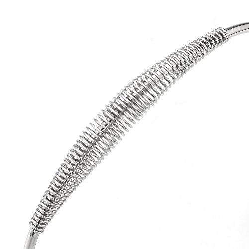 COOLSTEELANDBEYOND Elastic Adjustable Stainless Steel Cuff Bangle Bracelet for Women with Balls and Cable - COOLSTEELANDBEYOND Jewelry