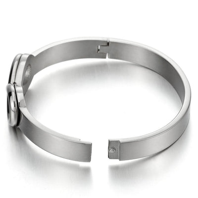 COOLSTEELANDBEYOND Stainless Steel Friendship Infinity Love Number 8 Bangle Bracelet for Womens Polished - COOLSTEELANDBEYOND Jewelry