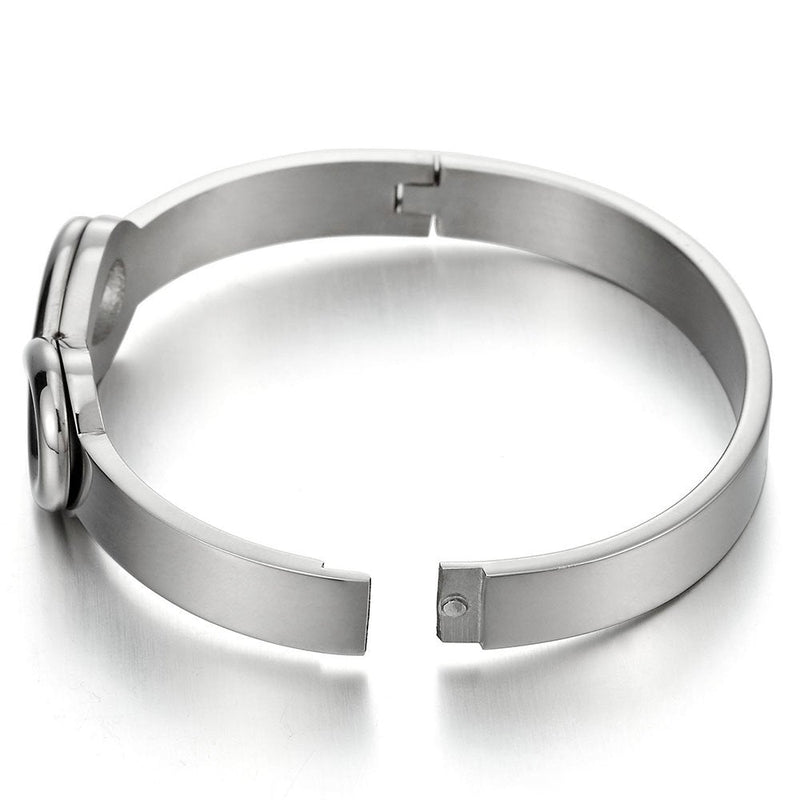 COOLSTEELANDBEYOND Stainless Steel Friendship Infinity Love Number 8 Bangle Bracelet for Womens Polished - COOLSTEELANDBEYOND Jewelry
