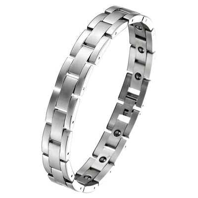 COOLSTEELANDBEYOND Timeless Stainless Steel Link Men Bracelet, Free Link Removal Tool - coolsteelandbeyond