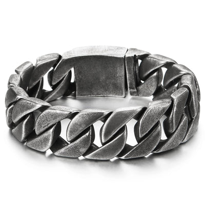 Masculine Mens Stainless Steel Large Curb Chain Link Bracelet - COOLSTEELANDBEYOND Jewelry