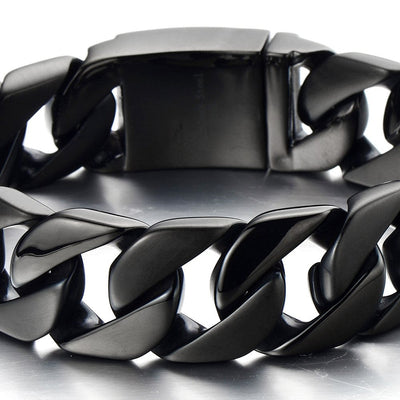 Masculine Mens Stainless Steel Large Curb Chain Link Bracelet - COOLSTEELANDBEYOND Jewelry