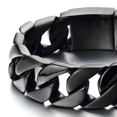 Masculine Mens Stainless Steel Large Curb Chain Link Bracelet - COOLSTEELANDBEYOND Jewelry