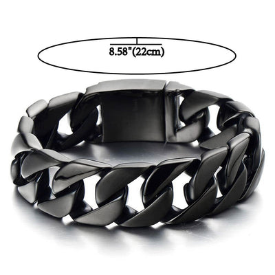 Masculine Mens Stainless Steel Large Curb Chain Link Bracelet - COOLSTEELANDBEYOND Jewelry