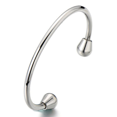 Unisex Elastic Adjustable Stainless Steel Bangle Bracelet for Men and Women Polished - COOLSTEELANDBEYOND Jewelry