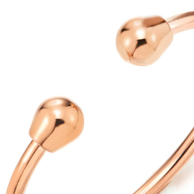 Unisex Elastic Adjustable Stainless Steel Bangle Bracelet for Men and Women Rose Gold Polished