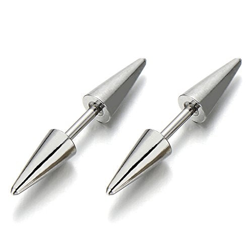 1 Pair Double Spike Stud Earrings in Stainless Steel for Men and Women - coolsteelandbeyond