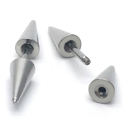 1 Pair Double Spike Stud Earrings in Stainless Steel for Men and Women - coolsteelandbeyond