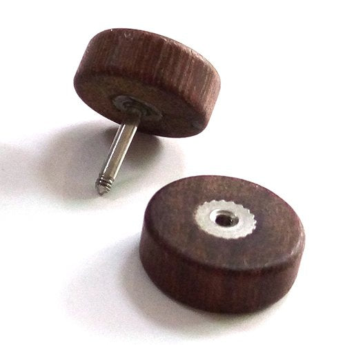 2pcs 8-10MM Wood Screw Stud Earrings for Men Women, Cheater Fake Ear Plugs Gauges Illusion Tunnel - coolsteelandbeyond