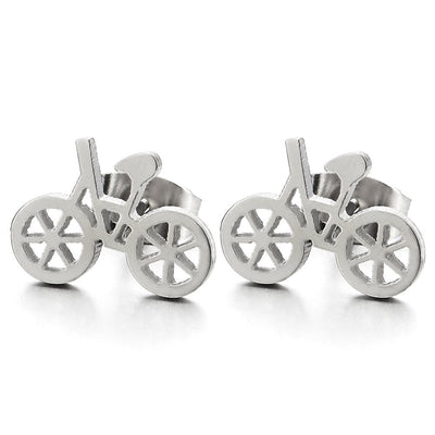 2Pcs Stainless Steel Bicycle Bike Stud Earrings for and Women - COOLSTEELANDBEYOND Jewelry