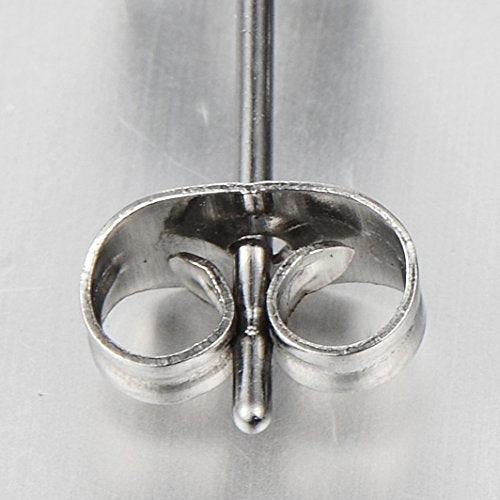 2pcs U Hook Ear Jacket Stud Earrings in Stainless Steel for Mens Womens - COOLSTEELANDBEYOND Jewelry