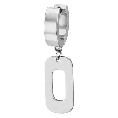 Dangling Open Oval Charm Huggie Hinged Earrings for Men Women, Stainless Steel, 2pcs - COOLSTEELANDBEYOND Jewelry