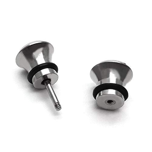 Men Women Circle Stud Earring with Black Faceted Cubic Zirconia, Steel Cheater Fake Ear Plugs Gauges - coolsteelandbeyond