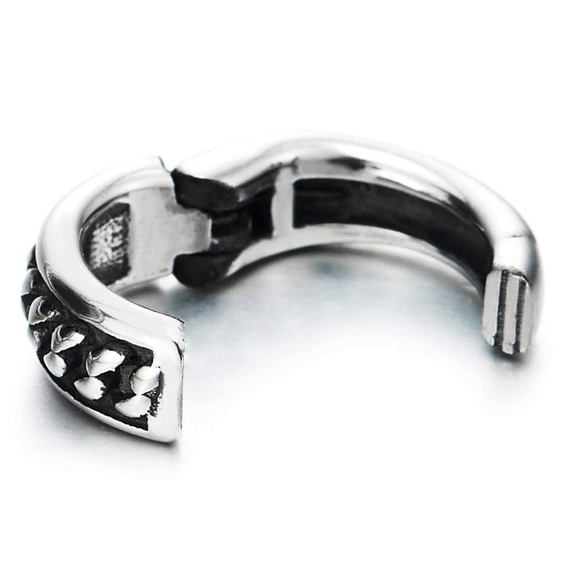 Men Women Vintage Steel Zipper Curb Chain Ear Cuff Ear Clip Non-Piercing Clip On Earring - COOLSTEELANDBEYOND Jewelry