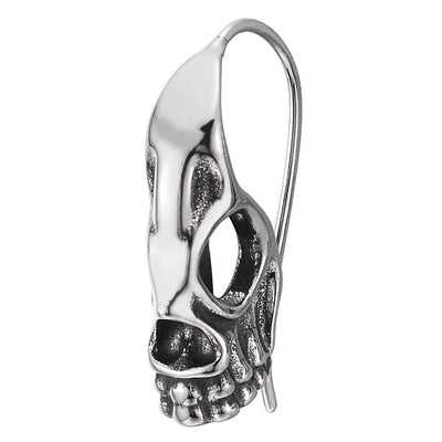 Mens Womens Skull Hook Stud Earrings, Stainless Steel, Unique, 2pcs - COOLSTEELANDBEYOND Jewelry