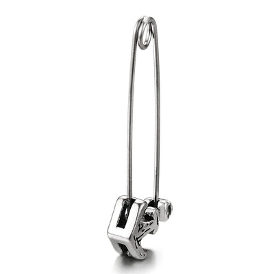 Mens Womens Stainless Steel Marine Anchor Paperclip Stud Earrings, Unique, 2 pcs - COOLSTEELANDBEYOND Jewelry