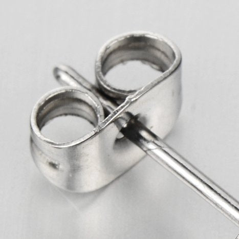 Pair 10MM Stainless Steel White Plain Pentagram Star Stud Earrings for Women Men - COOLSTEELANDBEYOND Jewelry