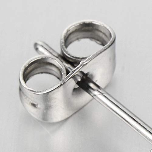 Pair Men Women Stainless Steel Half Open Hoop Huggie Hinged Stud Earrings with Vintage Knot Charm - COOLSTEELANDBEYOND Jewelry