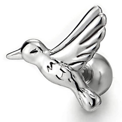 Pair Mens Womens Small Stainless Steel Flying Bird Stud Earrings, Screw Back, Exquisite - COOLSTEELANDBEYOND Jewelry