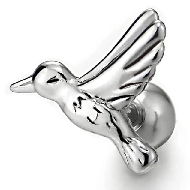 Pair Mens Womens Small Stainless Steel Flying Bird Stud Earrings, Screw Back, Exquisite - COOLSTEELANDBEYOND Jewelry