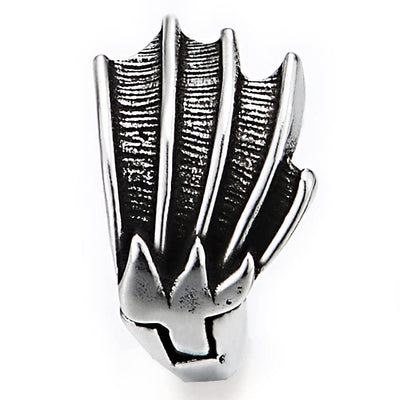 Pair Mens Womens Stainless Steel Feather Wing Huggie Hinged Hoop Earrings - COOLSTEELANDBEYOND Jewelry