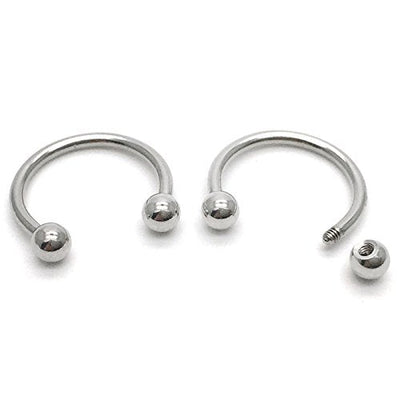 Pair Stainless Steel Bead Half Hoop Huggie Hinged Earrings for Men Women, Screw Back - COOLSTEELANDBEYOND Jewelry