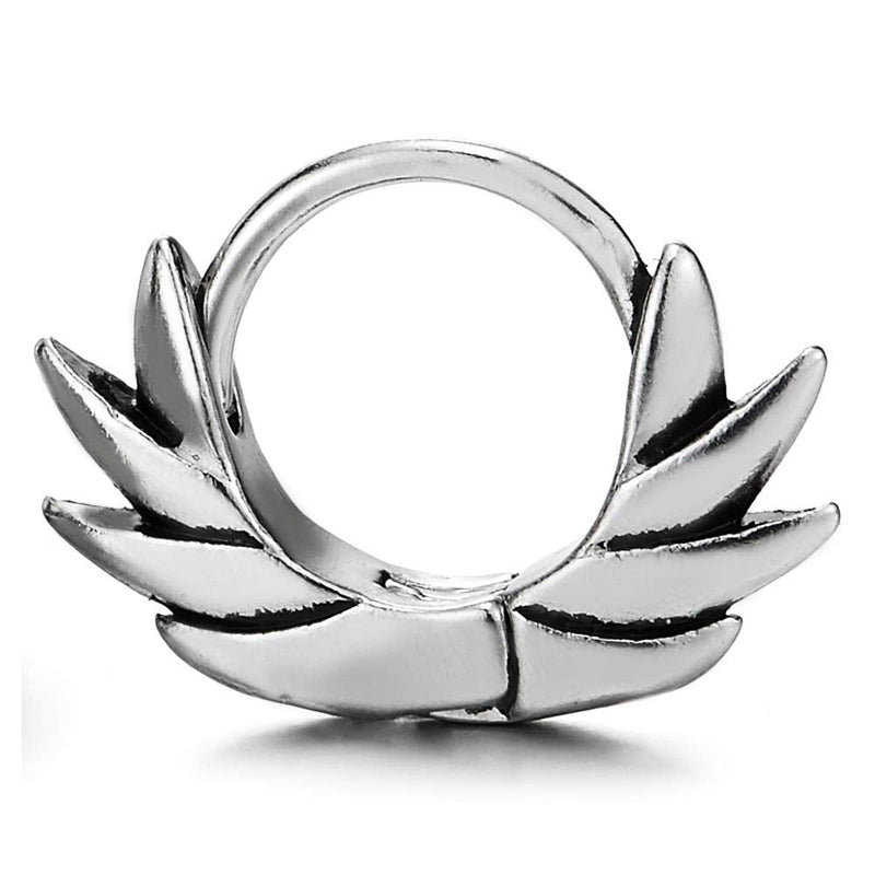 Pair Stainless Steel Huggie Hinged Hoop Earrings with Dragon Scale Wings, Unisex Men Women - COOLSTEELANDBEYOND Jewelry