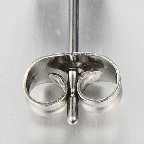 Pair Unisex Plain Fleur De Lis Stud Earrings of Stainless Steel for Man and Women - coolsteelandbeyond