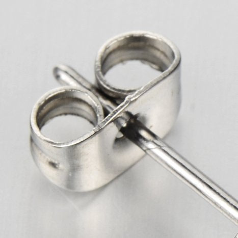 Pair Unisex Plain Fleur De Lis Stud Earrings of Stainless Steel for Man and Women - coolsteelandbeyond