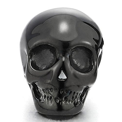 Rock Punk Gothic Small Stainless Steel Black Skull Stud Earrings for Men Women, 2 pcs - coolsteelandbeyond