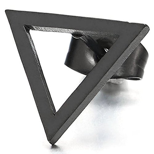 Unisex Stainless Steel Open Triangle Stud Earrings for Man and Women, 2pcs - coolsteelandbeyond