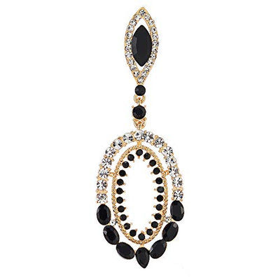Victorian Marquise Crystal Rhinestone Cluster Large Oval Dangle Statement Earrings - COOLSTEELANDBEYOND Jewelry